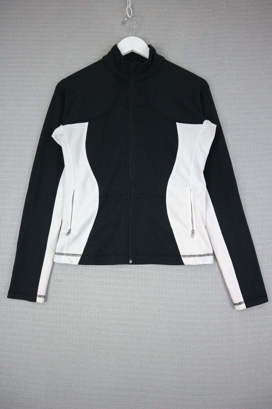 Lululemon Black White Colorblock Full Zip Activewear Jacket Standing Collar